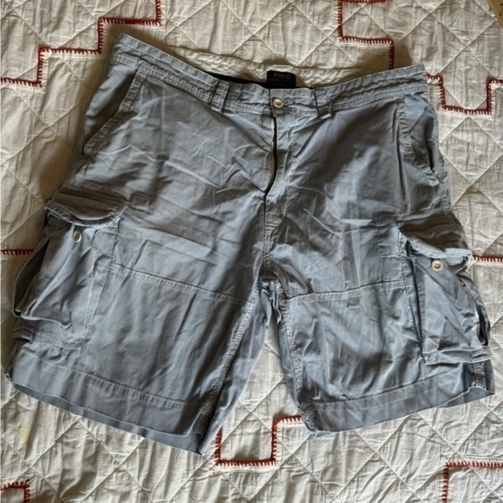 Polo Ralph Lauren Railroad Striped‎ Cargo Shorts Blue Men's Size 42